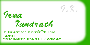 irma kundrath business card